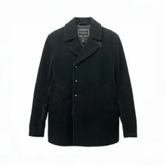 51c13 EMPORIO ARMANI エンポリオアルマーニ ハラコ切替 チェスターコート アウター XL ブラック メンズu02tのサムネイル