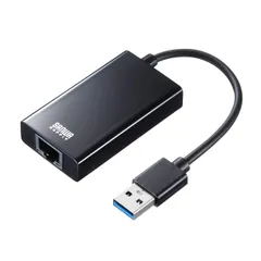 サンワサプライ USB3.1-LAN変換アダプタ USBハブポート付 ブラック USB-CVLAN3BK [ブラック]