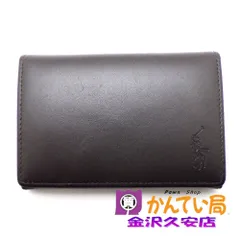 POLO ポロ ラルフローレン　名刺入れ　カードケース　レザー　ダークブラウン　シンプル　メンズ　A26-396　久安店