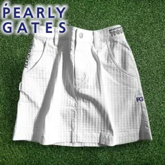 PEARLY GATES パーリーゲイツ ゴルフ 吸水速乾 コットン混アートピケ 織り柄 ストレッチ ミニ スカート ゴルフウェア レディース 055-2134402 定価2.6万 ホワイト ▲029▼50616w10