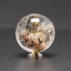 繊細な針が光り　幻想的な世界が広がる一点物 　ガーデンルチルクォーツ 約13ミリ【GHTU10】3g キズあり OUTLET品 1粒売り ハンドメイド 交換用ゴム付＆巾着1枚 【金運・仕事運・良縁・開運】ギフト 京海堂 天然石の卸　京の蔵