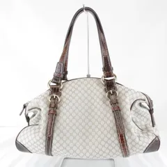 『USED』CELINE【セリーヌ】 マカダム柄 ベージュ ハンドバッグ キャンバス 980g レディース ボストンバッグ かばん ハイブランド