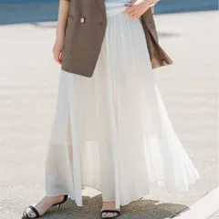 Spick & Span (スピックアンドスパン) HYU ギャザーフレアスカート ホワイト 38