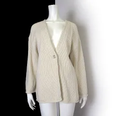 アーバンリサーチ ドアーズ URBAN RESEARCH DOORS ローゲージ カーディガン ニット ジャケット Vネック ドロップショルダー 長袖 F ライトベージュ アイボリー