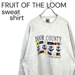 t2257　海外古着 フルーツオブザ ルーム　ヴィンテージ  USA製　ウィスコンシン　イカリマーク　スウェット　トレーナー
