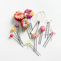 〔592〕卒業式　七五三　髪飾り　ヘッドドレス　ヘッドアクセ　和装　レトロ　ハーフ成人式　カラフル　黄色　赤　紫　水色