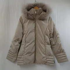 モンクレール MONCLER 茶タグ フード付き ダウンジャケット ミドル丈 46302-90-69806 ベージュ レディース 0 ISItems【USED】【古着】【中古】50114854