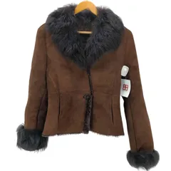 ユーズドフルギ USED古着 Real Fur 100% & Lamb Leathe Mouton Jacke 裏地 リアルファー 100% & ラムレザー ムートン ジャケット レディース 表記無 
