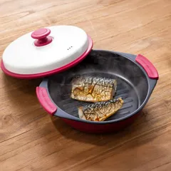 タ　TO-PLAN レンジdeビストロ 深型 蒸しプレート付　ワインレッド