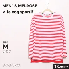 訳あり MEN'S MELROSE × le coq sportif トップス ボーダー柄 クルーネック　ロゴプリント　スリット　コラボ 長袖カットソー