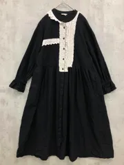 Samansa Mos2 サマンサモスモス パッチワークレース ワンピース sizeM/黒 ■◇ レディース