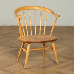 椅子・ソファ イギリス エルム アーコール ERCOL ヴィンテージ スモーカーズ ローチェア レア カウホーン 低座面 英国 ウィンザー アームチェア ラウンジチェア #98019 椅子・ソファ イギリス エルム アーコール ERCOL ヴィンテージ