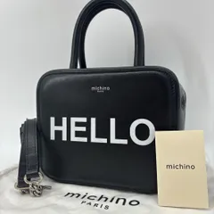 ミチノパリ michino PARIS ハンドバッグ ショルダーバッグ ピガール 2way レザー ブラック HELLO / Michino Paris Handbag Shoulder Tote Bag Pigalle 2-Way Leather Blackのサムネイル
