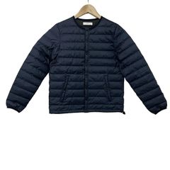 NANGA(난가) 다운 재킷 사이즈 M 레이디스 미품 - 네이비 긴팔/라이트 다운/Suadeo/노 칼라/퀼팅/가을/겨울