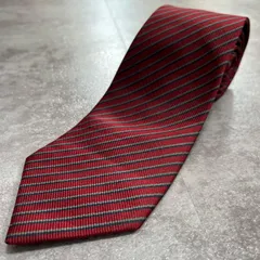 【ストライプ】ストライプ柄ネクタイ シルク100% メンズ 日本製 レッド 赤 グレー 灰色 バイカラー レジメンタルストライプ ビジネス向け クラシック フォーマル スーツコーデ