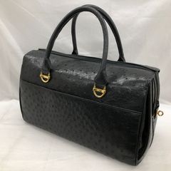 美品】オーストリッチ ダチョウ革 JRA ボストンバッグ 黒 リアルレザー