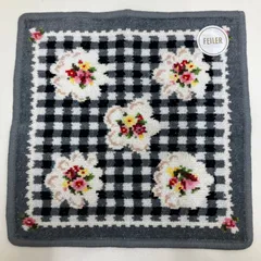 626　FEILER　フェイラー　ハンカチ　シール付き　ヴィシーチェック　タオルハンカチ　レディース　グレー　ブラック　花柄　フラワー　ギンガムチェック　シュニール織り　シンプル　きれいめ