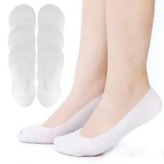 ソックス 通気穴付き 伸びる 痛みの緩和 対策 ひび割れ ガサガサ 男女兼用（ホワイト22.5～24.5cm対応) 角質ケア 保湿 靴下 かかとケア シリコンソックス 3ペア