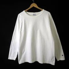 チャンピオン CHAMPION USA製 T1011 Tシャツ ロンT ヘビーウエイト コットン ロゴ 長袖 L 白 ホワイト