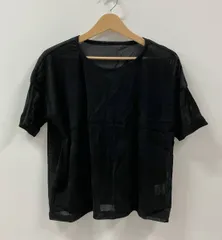 Y's ワイズ 半袖Tシャツ カットソー NY TULLE DLOCKED ROUND NECK T シースルー モード YP-T31-564 サイズ2 ブラック 日本製 ナイロン 100%