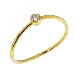 ★SALE【6jbb0553】ティファニー リング ウェーブ/シングルロウ 1PD K18YG イエローゴールド ダイヤモンド 16.5号【中古】レディース