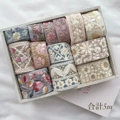 【未検品】 インド刺繍リボン はぎれアソート 5m インドリボン ハンドメイド資材 A