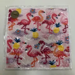 624　FEILER　フェイラー　ハンカチ　フラミンゴパレード　シール付き　レディース　シュニール織り　タオルハンカチ　シンプル　きれいめ　ピンク　フラミンゴ　シュニール織り　パイナップル　ラブラリー