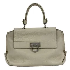 FERRAGAMO/SalvatoreFerragamo(サルバトーレフェラガモ) ハンドバッグ ガンチーニ 白×シルバー レザー