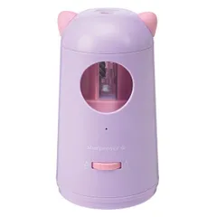デビカ えんぴつけずり シャープニャー ネコ耳付きキュートな充電式鉛筆削り パープル 043748 （1点）