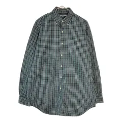 90年代 POLO GOLF ポロゴルフ ラルフローレン LOFTING ボタンダウン 長袖シャツ チェック グリーン(メンズ S)中古 古着 X5134