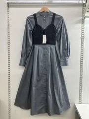 NATURAL BEAUTY BASIC ナチュラルビューティーベーシック ニットビスチェセット シャツワンピース PS グレー