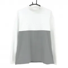 【未使用品】アイリッシュマン 長袖ハイネックシャツ 白×グレー バイカラー 立体ロゴ メンズ XL ゴルフウェア IRISHMAN