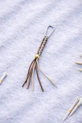 【 ゴルフティーホルダー 】ハンドメイド  ベージュ&ブラウン シルバー