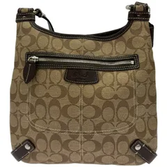 コーチ　シグネチャー　PVC　ショルダーバッグ　ベージュ　Y-117