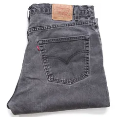 00s USA製 Levi'sリーバイス 505 ブラック デニムパンツ フェード W42 L30★オールド ジーンズ ストレート ダメージ ビッグサイズ