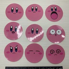 미사용품 별의 커비 30th 다이컷 스티커 세트 9종 세트 Kirby 커비 상품 원형 씰 표정 시리즈 사진에 있는 것만 장미 판매 불가