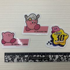 미사용품 별의 커비 30th 다이컷 스티커 세트 3종 세트 Kirby 커비 상품 씰 커비 카페 통치자는 사이즈 비교용입니다 사진에 있는 것만 장미 판매 불가