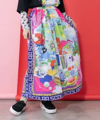 ScoLar（スカラー）161627：レトロスカーフ柄ワッシャー加工スカートのサムネイル