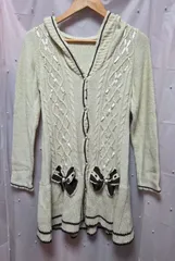 axes femme  リボンニットロングカーディガン