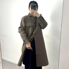 Crocodile ロングコート レディース ブラウン ウール混 上品シルエット