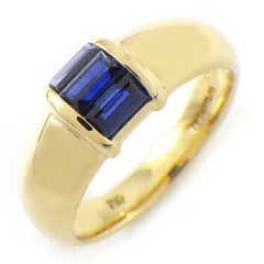ティファニー Tiffany & Co. リング スタッキング 3ポイント バゲットカット サファイア K18YG 8号 【中古】