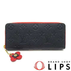 ルイ・ヴィトン ポルトフォイユ クレマンス フラワーチャーム M68325 モノグラムアンプラント レディース マリーヌルージュ