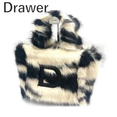 ドゥロワー Drawer ノベルティバッグ ファー ゼブラ トートバッグ 2022 白 黒のサムネイル