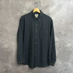 90s L.L.Bean ヘリンボーン 長袖シャツ ダークグレー系 サイズM
