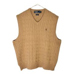 90s Polo Ralph Lauren ニットベスト ベージュ ロゴBW16 - メルカリ