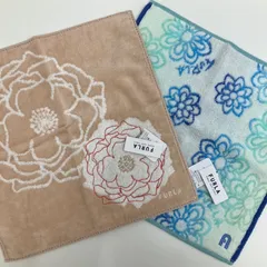 518　FURLA　フルラ　タグ付き　ハンカチ　レディース　2枚セット　シンプル　きれいめ　上品　タオルハンカチ　花柄