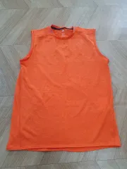 アディダス オレンジ色 ノースリーブ ランニング Tシャツ