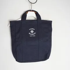 美品 TORY BURCH トリーバーチ キャンバス トート バッグ ロゴ 10008684 11-23 ネイビー紺 1274Q★2