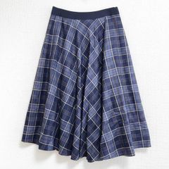 マーガレットハウエル 麻コットン チェック柄スカート - メルカリ