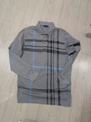 DAKS グレー CHECK 長袖 ポロTシャツ 95